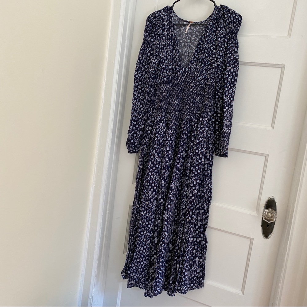 Free People Blue Floral Maxi Dress